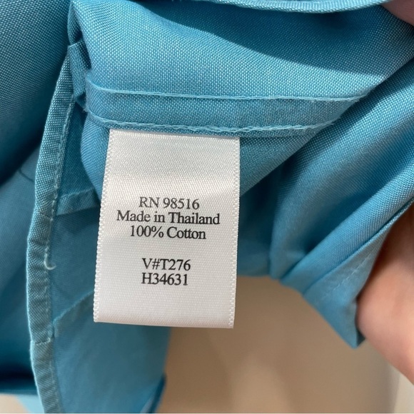 Coldwater Creek Blue Button-Down Shirt, Size M 100% Cotton Officewear Minimalist - Picture 10 of 16